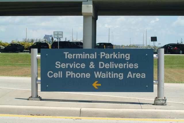Entrance Sign to Cell Phone Waiting Area