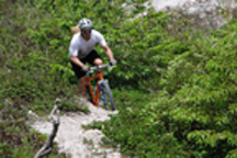 mountain biker at Quiet Waters Park