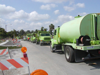 Our lime green trucks keeping Broward beautiful!
