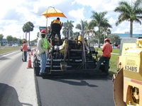 Road resurfacing.