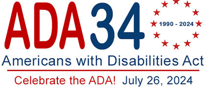 ADA anniversary logo celebrating 24 years 